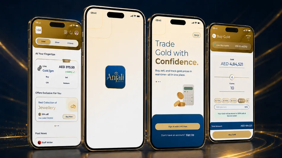 Anjali Precious Metals launches Anjali Digital Metals, empowering investors to securely buy, sell and track gold and silver with live pricing, UAE Pass integration and real-time portfolio management, all from one intuitive app. Image courtesy: Anjali Precious Metals